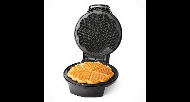 Emerio Wafelijzer - Hartvormig - 20cm Diameter - Regelbare Thermostaat - 1200W - Anti-aanbaklaag - Indicatielampje - WM-131149 Zwart