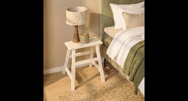 Kruk Monto - Hout - Wit - 40 x 50 x 40 cm (BxHxD)