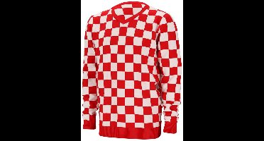 Gebreide Trui Brabant Rood/Wit Geblokt - Maat S