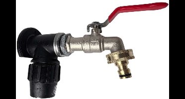 Deltaline Buitenkraan ¾″ – Messing Gardena Aansluiting, PP Muurplaat & 32 mm Tyleen (Gemonteerd met Teflontape)