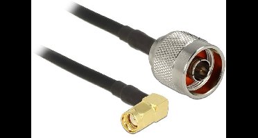 N (m) - RP-SMA (m) haaks kabel - CFD200/RF200 - 50 Ohm / zwart - 0,30 meter