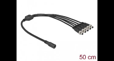 Delock DC Splitter Cable 5.5 x 2.1 mm 1 x female to 5 x male screwable