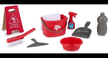 Dirt Devil Schoonmaak speelgoed – 7-delige Speelgoedset met Emmer, Borstel, Sprayfles, Schraper en Accessoires – Rollenspel Schoonmaakset voor Kinderen vanaf 3 Jaar