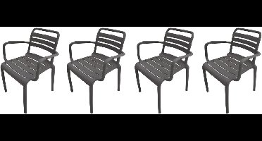 Garden Impressions Orleans tuinstoelen set van 4 – antraciet