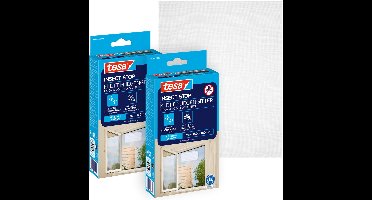 tesa INSECT STOP H&L Fly Screen for Window - hor met klittenband, op maat snijden, zonder boren, wit - 2x 150 x 180 cm