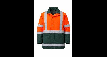 Werkshirt Heren – HaVeP High Visibility Werkshirt Oranje/Groen – Maat 50 – Reflecterend Veiligheidsshirt Korte Mouw EN 471