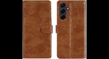 Hoesje Geschikt Voor Samsung Galaxy A37 Hoesje Bruin - met Pasjeshouder – bookcase Portemonnee - Walletcase - Portemonneehoes