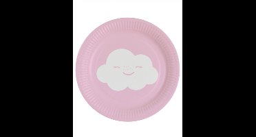 RIETHMULLER - 8 kleine iriserende wolk kartonnen bordjes 18 cm voor dessert