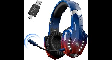 PHOINIKAS G9000 Max - 2.4GHz Draadloze Gaming Headset - met microfoon - Over-ear Koptelefoon - Nintendo Switch/PS4/PS5/PC - Verblindend blauw