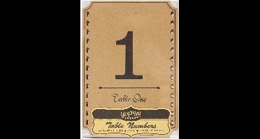 Feestdecoratie - Tafelnummers Vintage