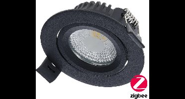 LED inbouwspot Varda Zwart 5W 420lm 60º | RGB + CCT | zaagmaat 6.8cm | Zigbee 3.0 | Geen fitting | Warm Wit tot Daglicht | 5 watt | 50.000 Branduren