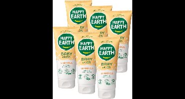 Happy Earth Bundel Shampoo Baby & Kids - 100% natuurlijk - Microplasticvrij - 0% SLS/SLES - Babyverzorging – Met plantaardige huidverzachter – Geschikt voor pasgeborenen – 6 x 200mL - Voordeelverpakking