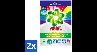 2 x Ariel Professional - Waspoeder - Gekleurde Was - 90 Wasbeurten - Waspoeder - Gekleurde Was - Vlekkenverwijdering - Kleurbehoud - Wasmiddel