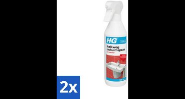 2 x HG Kalkweg Schuimspray 3x Sterker 500 ml - Kalkverwijderaar - Kalkreiniging - Badkamerschoonmaak - Schimmelreiniging - Badkamervuil