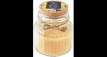 Kaars Citronella geurkaars glazen deksel honing H11,5cm