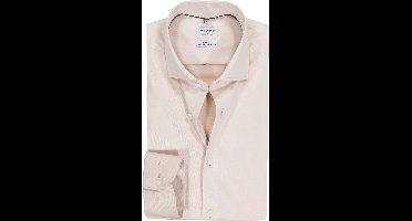 OLYMP Level 5 body fit overhemd - twill - beige - Strijkvriendelijk - Boordmaat: 44
