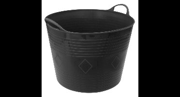 Excellent Houseware Tuinafval emmer / kuip - zwart - 40 liter - kunststof - 50 x 45 cm - bladeren opruimen