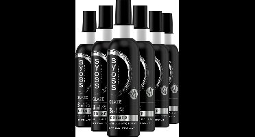 Syoss Glaze Primer – 3 in 1 Styling, Gloss Booster en Hittebescherming tot 230°C – Glanzende Basis – 6x150 ml