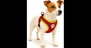 Harnas hond – honden tuigje – harnas hond anti trek – hondentuigjes – hondentuig anti trek – Flamingo Step&Go Tasha – rood – maat S – A:46cm B:55-65cm x 12mm x 5mm