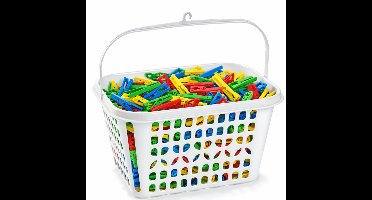 Plasticforte Knijpermandje - wit - 20 x 25 cm - kunststof - wasknijpertasje/knijperzak