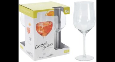 Excellent Houseware Cocktailglas - 4x stuks - glas - 370ml - cocktail - aperol spritz - aperol spritz glazen