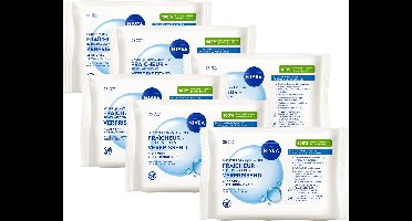 NIVEA 3-in1 Verfrissende Reinigingsdoekjes - Make-up Remover Doekjes - Normale tot gemengde huid - Lotusbloemextract - Gezichtsreiniger - 6 x 25 stuks