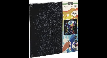 Creative Craft Group schilderen op nummer hond zwart canvas 30x30cm set.