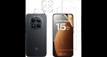 Screenprotector geschikt voor Xiaomi Redmi Note 15 Pro 5G - 2 stuks Beschermglas van glas Transparante glazen schermbeschermfolie + 2 stuks Camera Protector