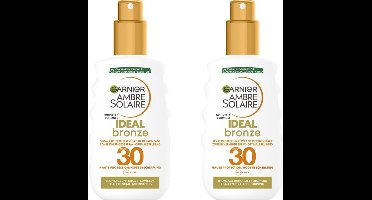 Garnier Ambre Solaire Ideal Bronze Zonnebrandspray SPF 30 - 2 x 200 ml Voordeelverpakking