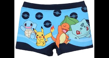 Pokémon Zwemboxer Jongens – Pikachu, Squirtle & Friends – Blauw – Maat 122/128 – Officiële licentie
