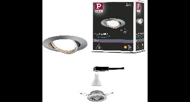 LED-inbouwlamp Base Enkele lamp zwenkbaar rond 90mm 20° GU10 5W 350lm 230V 3000K Staal geborsteld