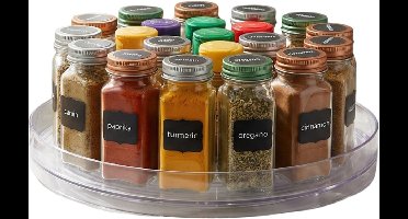 alpina Draaibare Opbergdoos - Opbergbox - Organizers - Kruidenrek - Opberger - ca. 29,5 x 29,5 x 3,5 cm - Transparant