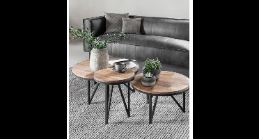 DTP Home Odeon salontafel rond teakhout – 40x40x45 cm
