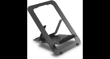 Famanu – Verstelbare aluminium laptopstandaard voor bureau - ultradunne lichtgewicht opvouwbare draagbare notebookhouder - anti-slip siliconen tablethouder voor laptops en tablets van 10"-17" - zwart