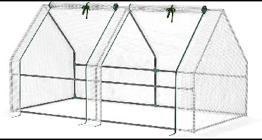 Miniserre - Kweekkas - Stevig metalen frame - 180x90x90 cm - Waterdichte Foliekas - met Ritsdeuren - Voor Terras - Balkon & Tuin