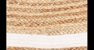 Vloerkleed Rond 200cm Jute - Naturel/Wit - Kleed Jaipur Klassiek - Giga Living
