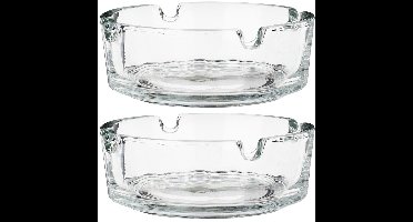 Glazen asbak 8 cm, 2 stuks.