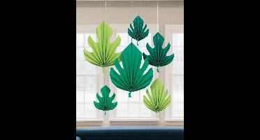RIETHMULLER - 6 tropische palmblad hangdecoraties van karton
