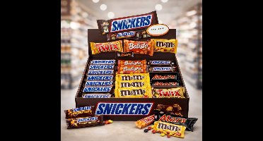 Mars TopSellerbox 72 – Mix van Snickers, Twix, Mars, Balisto & M&M’s (72 stuks)