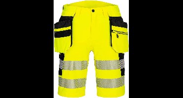 Portwest DX4 Hi-Vis korte broek met holsterzakken DX446 - Geel/Zwart - 46
