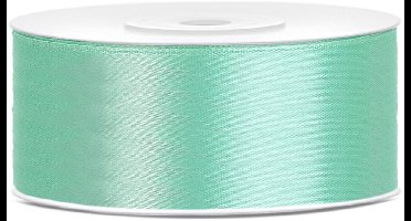 PartyDeco - Satijn lint mint 25mm/rol 25m
