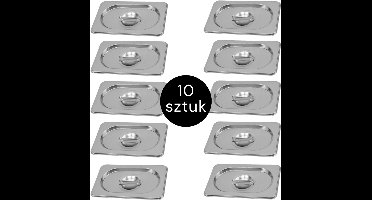 MEGA-M Gastronorm Deksel - GN 1/9 Set van 10 stuks - 176x108 mm - Roestvrij Staal