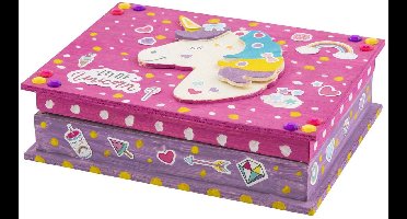 Unicorn Knutselen voor Kinderen - Schilder- en Modepakket met Sieradendoosje, Inclusief Tekenpakketten, Stickers en Pixelpakketten