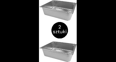 MEGA-M Gastronorm - GN 2/1 Set van 2 stuks - 650x530x200 mm - Roestvrij Staal