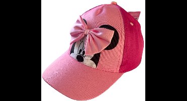 Minnie Mouse Kinderpet – Roze Pet met Strik – Verstelbare Baseball Cap Meisjes – Disney Minnie Mouse Pet – 52-54 cm