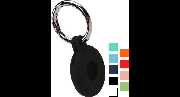 Hoesje Geschikt voor Apple AirTag 2 - Sleutelhanger Houder Siliconen Hoes - Hoes Geschikt voor Apple AirTag 2e generatie Hoesje - Zwart