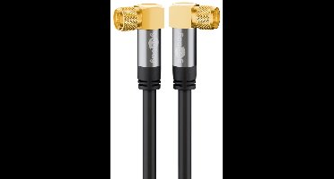 Goobay F (m) - F (m) coaxkabel | 135 dB | koper | haaks | verguld | zwart | 3 meter