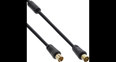 IEC (m) - IEC (v) coaxkabel | >85 dB + ferriet | koper | verguld | recht | zwart | 20 meter
