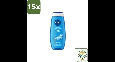 15 x NIVEA Douchegel Fresh Pure 250 ml - Grootverpakking - Douchegel - Huidverzorging - Frisheid - Vitamine C - Vitamine E
