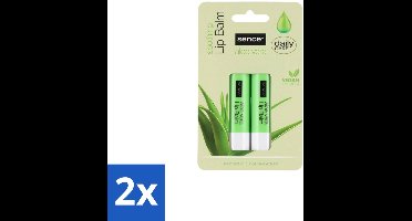 2 x Sence – Lippenbalsem – Aloë Vera – Verzorgend - Lippenbalsem Aloë Vera - Droge Lippen Verzorgen - Uitdroging Voorkomen - Lippen Beschermen - Lippen Hyderatatie
